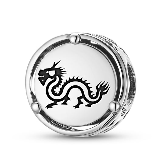 925 Sterling Silver Chinese Qiulong Dragon Charms For Bracelets & Necklaces Pendants Beads Jewelry Fit Pan Bracelet Charm Ethnic Cultural Symbols Gifts For Women