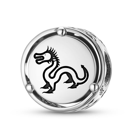 925 Sterling Silver Chinese Tianlong Dragon Charms For Bracelets & Necklaces Pendants Beads Jewelry Fit Pan Bracelet Charm Ethnic Cultural Symbols Gifts For Women