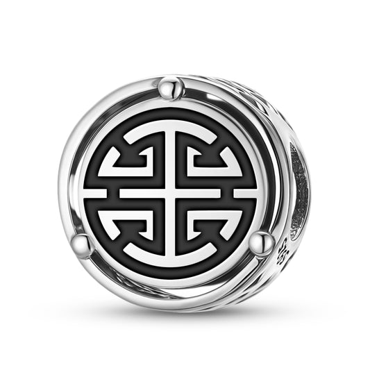 925 Sterling Silver Chinese Fu – Prosperity Charms For Bracelets & Necklaces Pendants Beads Jewelry Fit Pan Bracelet Charm Ethnic Cultural Symbols Gifts For Women