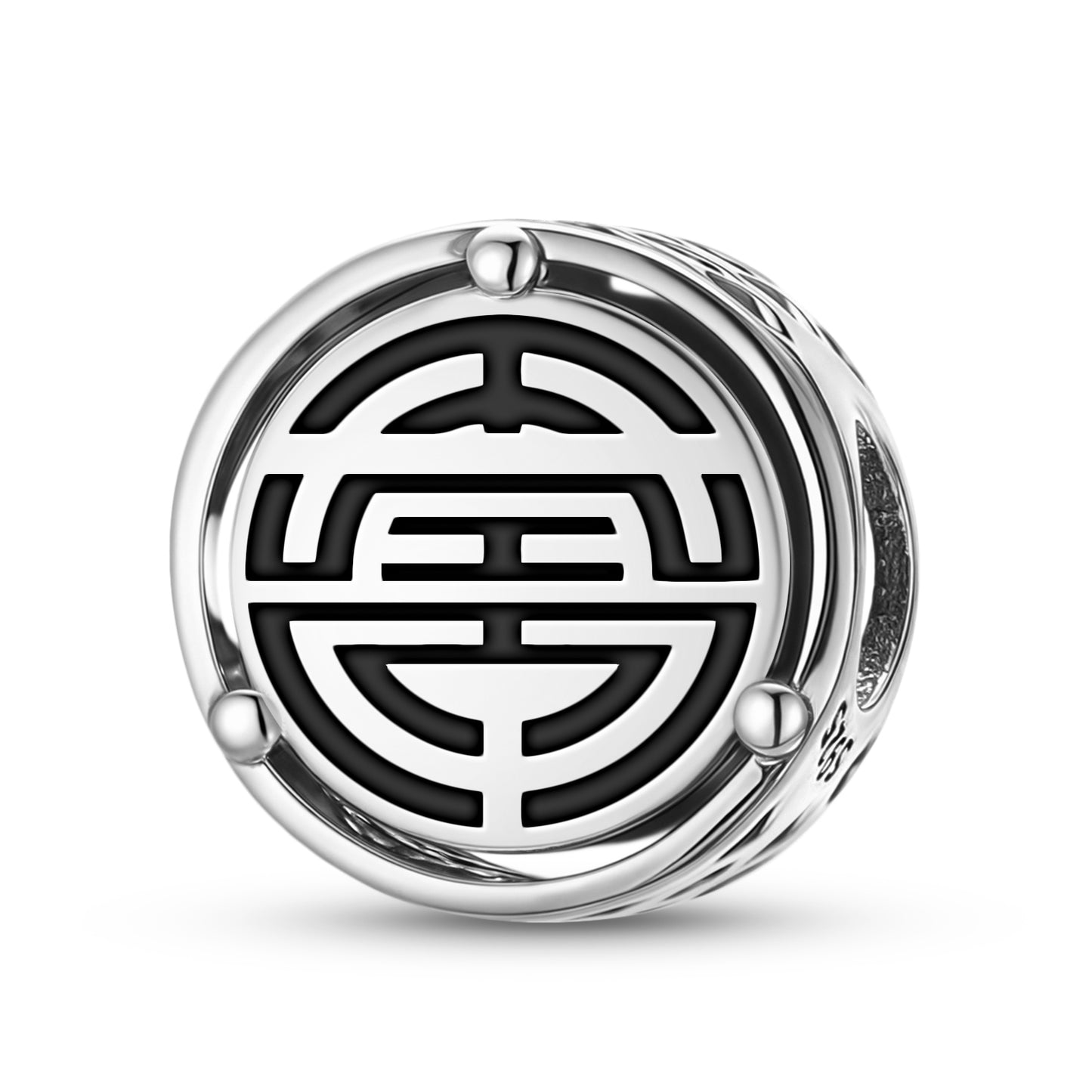 925 Sterling Silver Chinese Shou – Longevity Charms For Bracelets & Necklaces Pendants Beads Jewelry Fit Pan Bracelet Charm Ethnic Cultural Symbols Gifts For Women