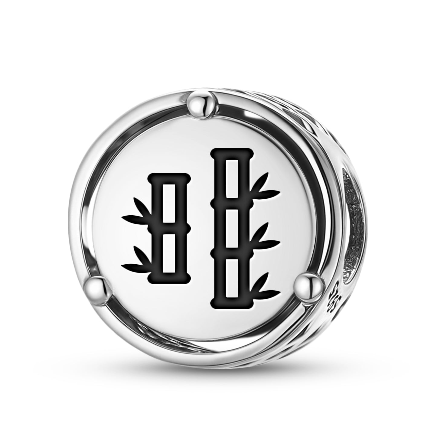 925 Sterling Silver Chinese Bamboo Charms For Bracelets & Necklaces Pendants Beads Jewelry Fit Pan Bracelet Charm Ethnic Cultural Symbols Gifts For Women