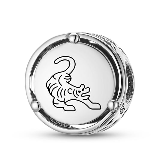 925 Sterling Silver Geomantic Omen The Tiger Charms For Bracelets & Necklaces Pendants Beads Jewelry Fit Pan Bracelet Charm Ethnic Cultural Symbols Gifts For Women
