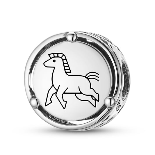 925 Sterling Silver Geomantic Omen The Horse Charms For Bracelets & Necklaces Pendants Beads Jewelry Fit Pan Bracelet Charm Ethnic Cultural Symbols Gifts For Women