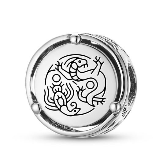 925 Sterling Silver Geomantic Omen Dragon And Phoenix Charms For Bracelets & Necklaces Pendants Beads Jewelry Fit Pan Bracelet Charm Ethnic Cultural Symbols Gifts For Women