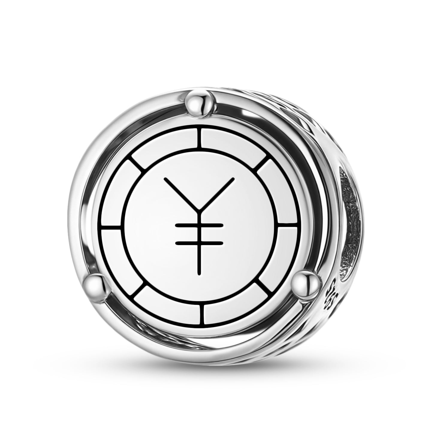 925 Sterling Silver Geomantic Omen Chinese Coin Charms For Bracelets & Necklaces Pendants Beads Jewelry Fit Pan Bracelet Charm Ethnic Cultural Symbols Gifts For Women