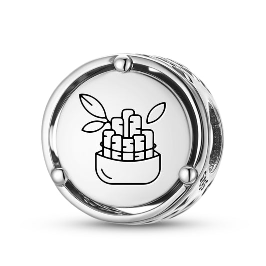 925 Sterling Silver Geomantic Omen Lucky Bamboo Charms For Bracelets & Necklaces Pendants Beads Jewelry Fit Pan Bracelet Charm Ethnic Cultural Symbols Gifts For Women