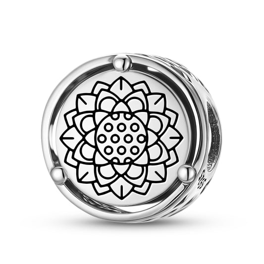 925 Sterling Silver Geomantic Omen Lotus Flower Charms For Bracelets & Necklaces Pendants Beads Jewelry Fit Pan Bracelet Charm Ethnic Cultural Symbols Gifts For Women