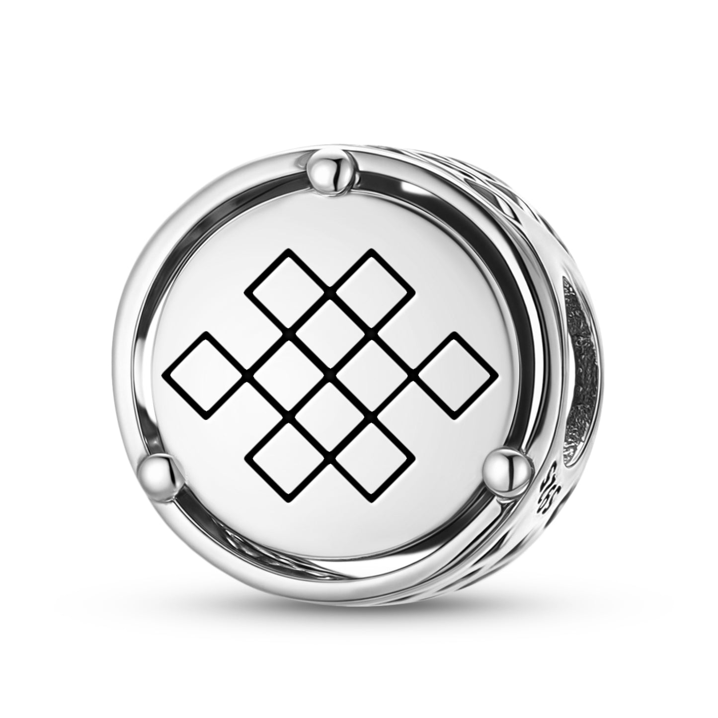 925 Sterling Silver Geomantic Omen Mystic Knot Charms For Bracelets & Necklaces Pendants Beads Jewelry Fit Pan Bracelet Charm Ethnic Cultural Symbols Gifts For Women