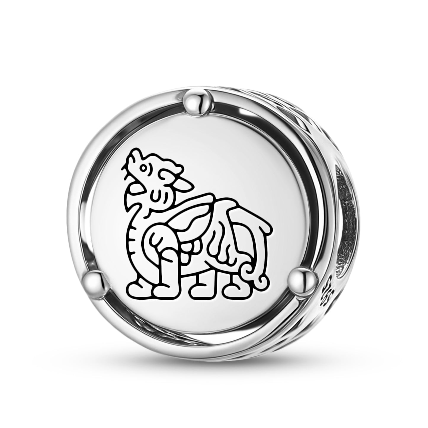 925 Sterling Silver Geomantic Omen Chi Lin Charms For Bracelets & Necklaces Pendants Beads Jewelry Fit Pan Bracelet Charm Ethnic Cultural Symbols Gifts For Women