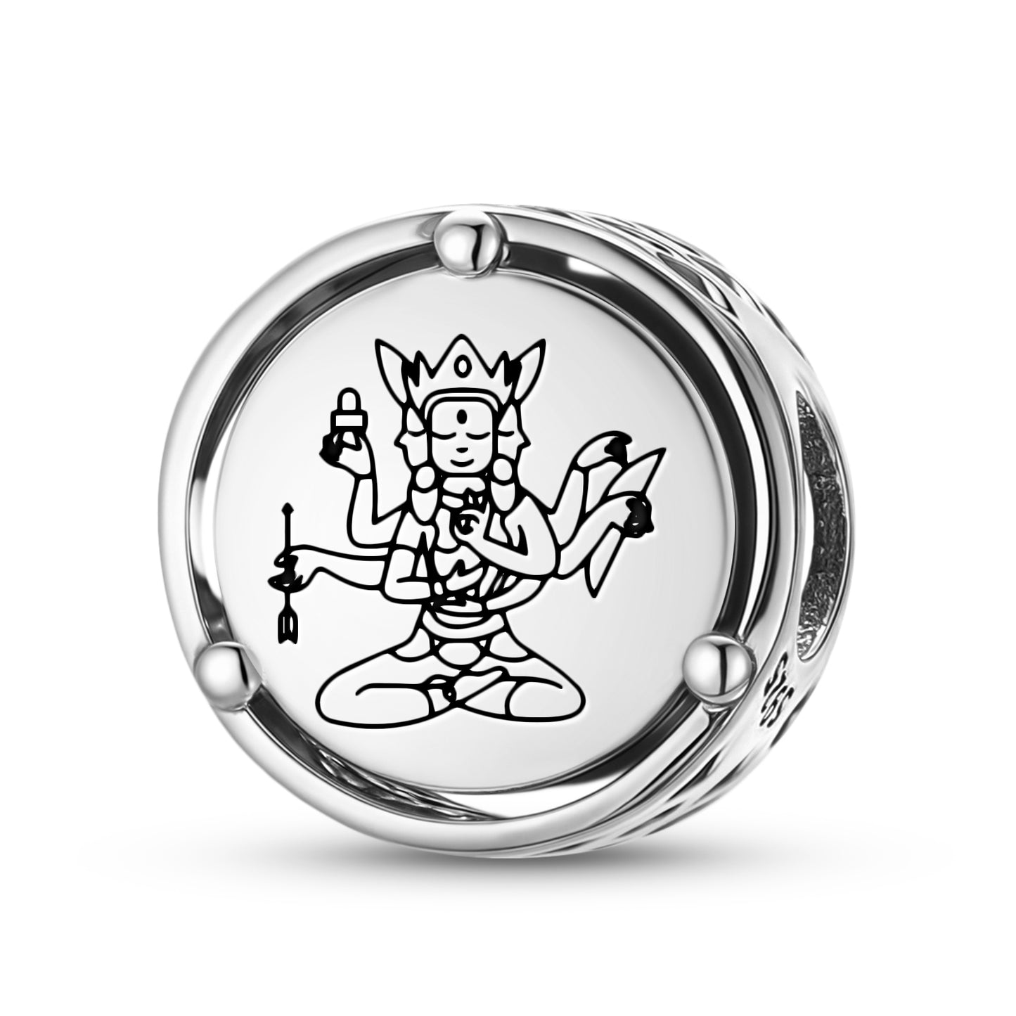 925 Sterling Silver Buddhist Gods Usnisavijaya Charms For Bracelets & Necklaces Pendants Beads Jewelry Fit Pan Bracelet Charm Ethnic Cultural Symbols Gifts For Women