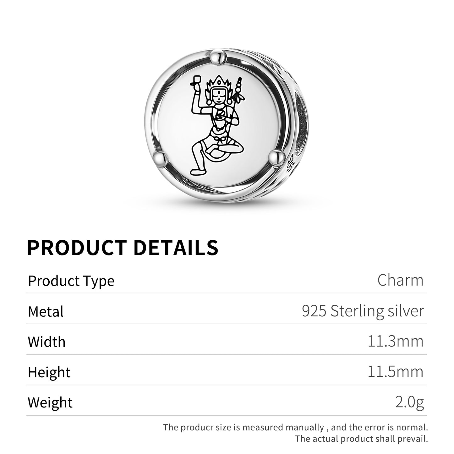 925 Sterling Silver Buddhist Gods Niguma Charms For Bracelets & Necklaces Pendants Beads Jewelry Fit Pan Bracelet Charm Ethnic Cultural Symbols Gifts For Women