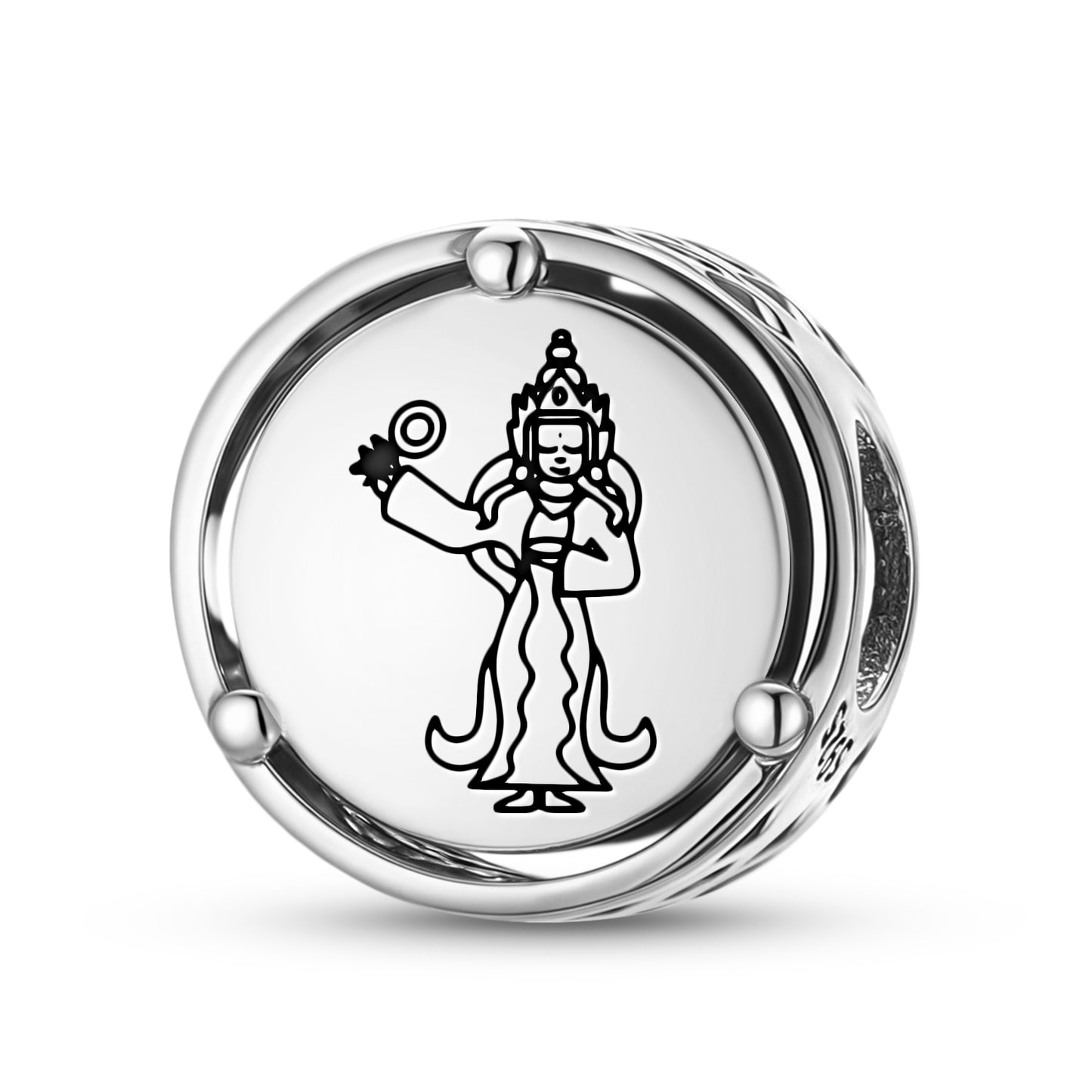 925 Sterling Silver Buddhist Gods Achi Chokyi Drolma Charms For Bracelets & Necklaces Pendants Beads Jewelry Fit Pan Bracelet Charm Ethnic Cultural Symbols Gifts For Women