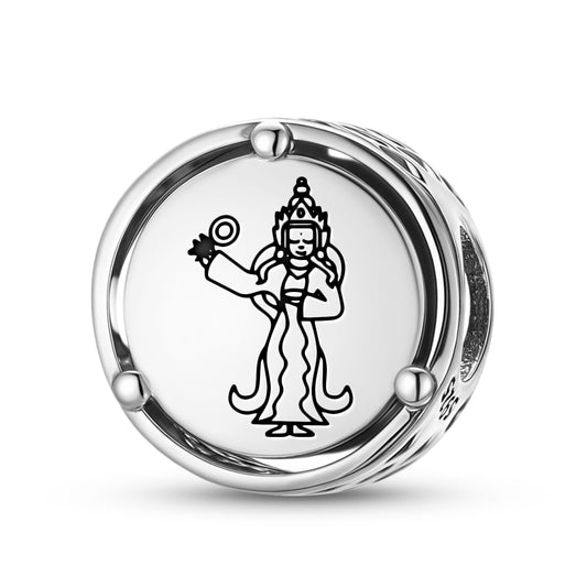 925 Sterling Silver Buddhist Gods Achi Chokyi Drolma Charms For Bracelets & Necklaces Pendants Beads Jewelry Fit Pan Bracelet Charm Ethnic Cultural Symbols Gifts For Women