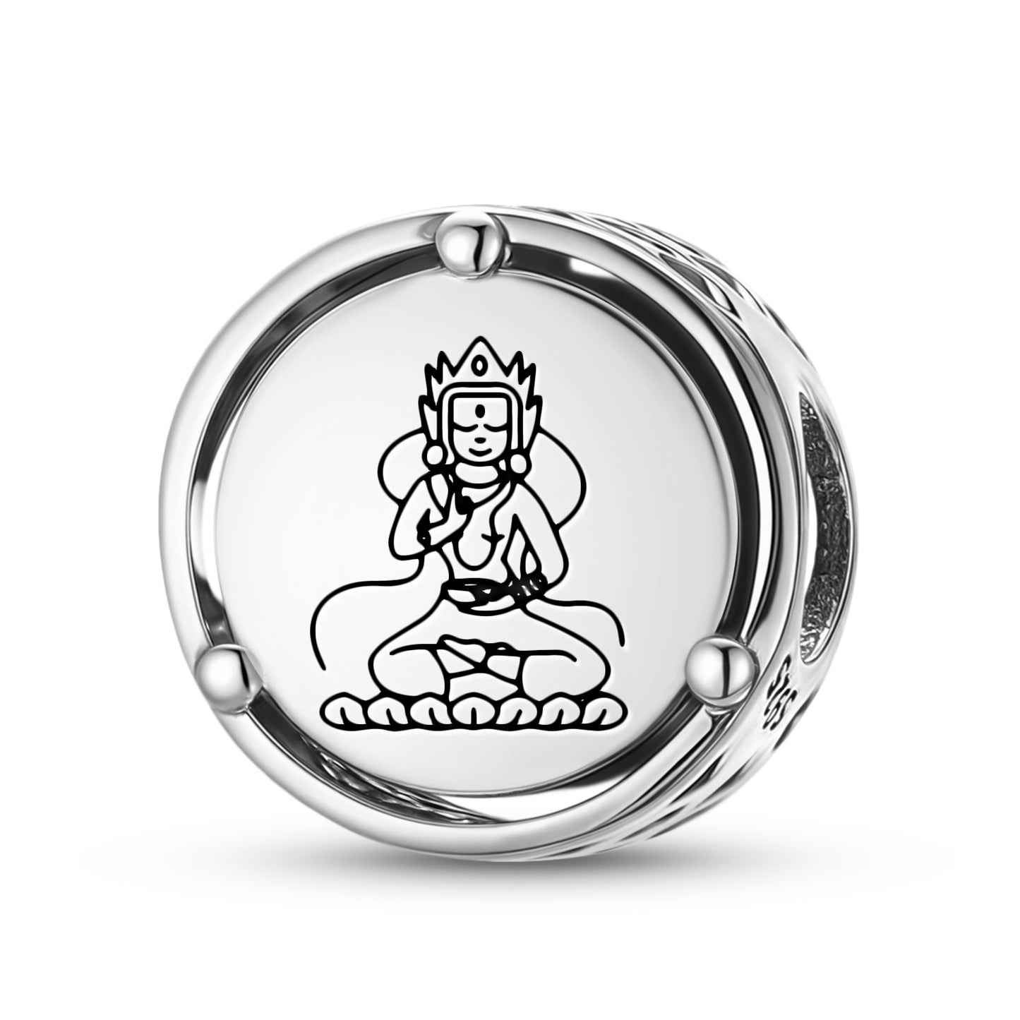 925 Sterling Silver Buddhist Gods Yeshe Tsogyal Charms For Bracelets & Necklaces Pendants Beads Jewelry Fit Pan Bracelet Charm Ethnic Cultural Symbols Gifts For Women