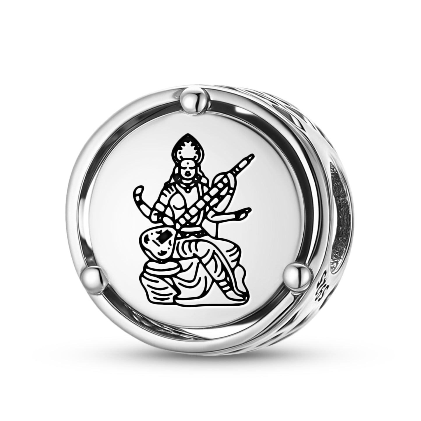925 Sterling Silver Buddhist Gods Sarasvati Charms For Bracelets & Necklaces Pendants Beads Jewelry Fit Pan Bracelet Charm Ethnic Cultural Symbols Gifts For Women