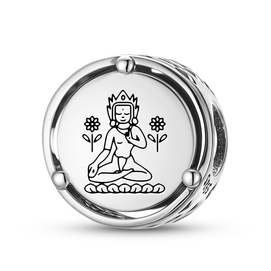 925 Sterling Silver Buddhist Gods Sita Tara Charms For Bracelets & Necklaces Pendants Beads Jewelry Fit Pan Bracelet Charm Ethnic Cultural Symbols Gifts For Women