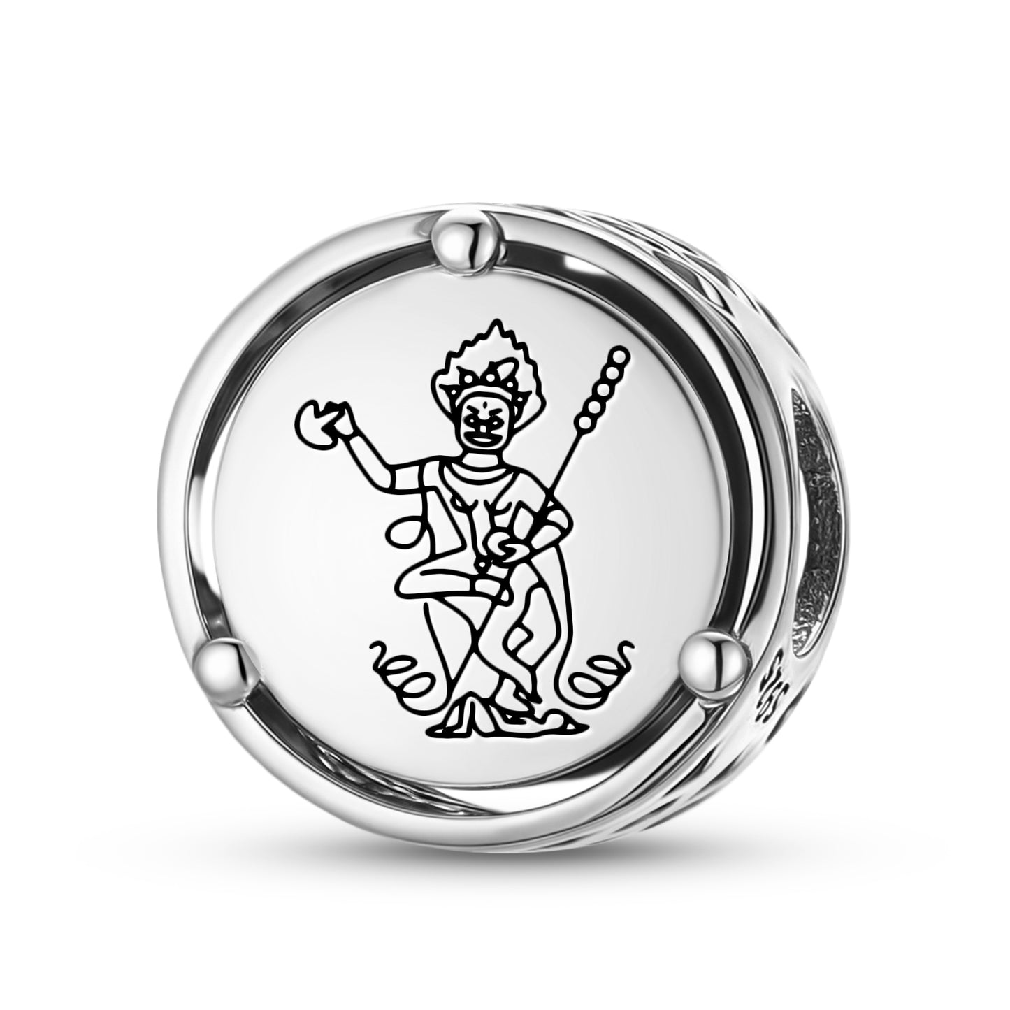 925 Sterling Silver Buddhist Gods Krodikali Charms For Bracelets & Necklaces Pendants Beads Jewelry Fit Pan Bracelet Charm Ethnic Cultural Symbols Gifts For Women