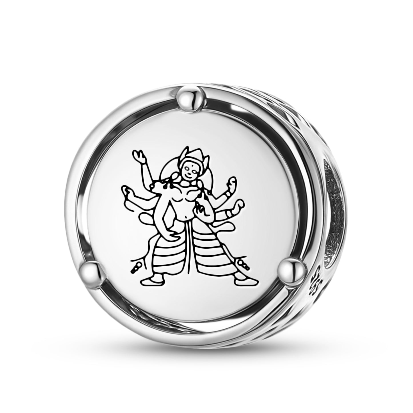925 Sterling Silver Buddhist Gods Parnashavari Charms For Bracelets & Necklaces Pendants Beads Jewelry Fit Pan Bracelet Charm Ethnic Cultural Symbols Gifts For Women
