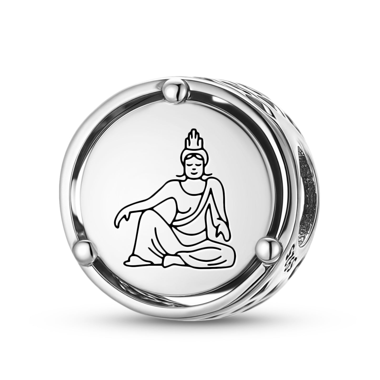 925 Sterling Silver Buddhist Gods Guanyin Charms For Bracelets & Necklaces Pendants Beads Jewelry Fit Pan Bracelet Charm Ethnic Cultural Symbols Gifts For Women