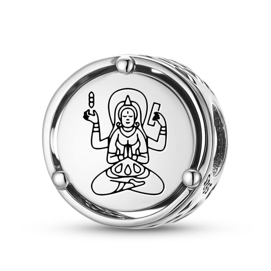 925 Sterling Silver Buddhist Gods Prajnaparamita Devi Charms For Bracelets & Necklaces Pendants Beads Jewelry Fit Pan Bracelet Charm Ethnic Cultural Symbols Gifts For Women