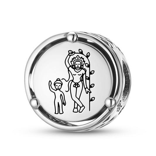 925 Sterling Silver Buddhist Gods Maya Devi Charms For Bracelets & Necklaces Pendants Beads Jewelry Fit Pan Bracelet Charm Ethnic Cultural Symbols Gifts For Women