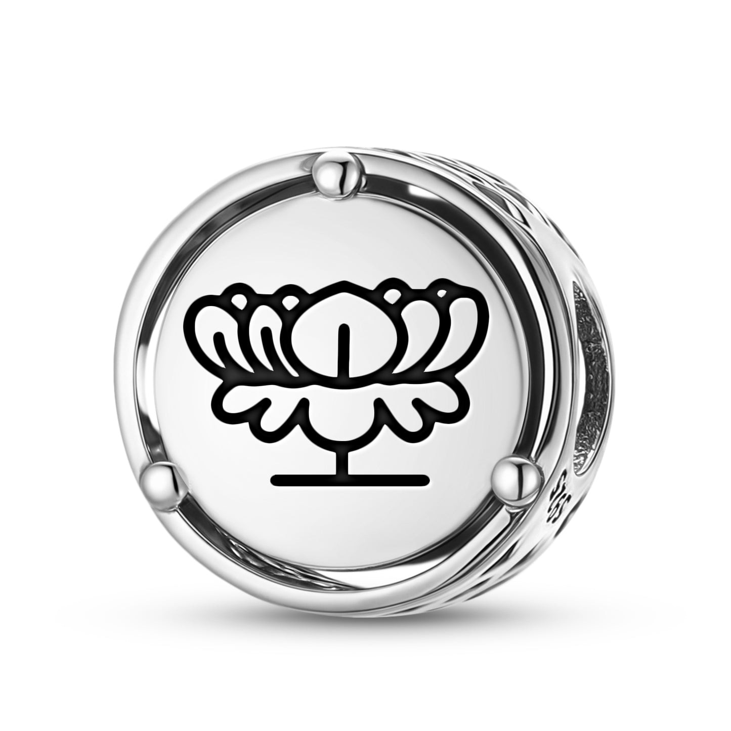 925 Sterling Silver Jainism Blue Lotus Charms For Bracelets & Necklaces Pendants Beads Jewelry Fit Pan Bracelet Charm Ethnic Cultural Symbols Gifts For Women