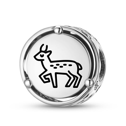 925 Sterling Silver Jainism Deer Charms For Bracelets & Necklaces Pendants Beads Jewelry Fit Pan Bracelet Charm Ethnic Cultural Symbols Gifts For Women