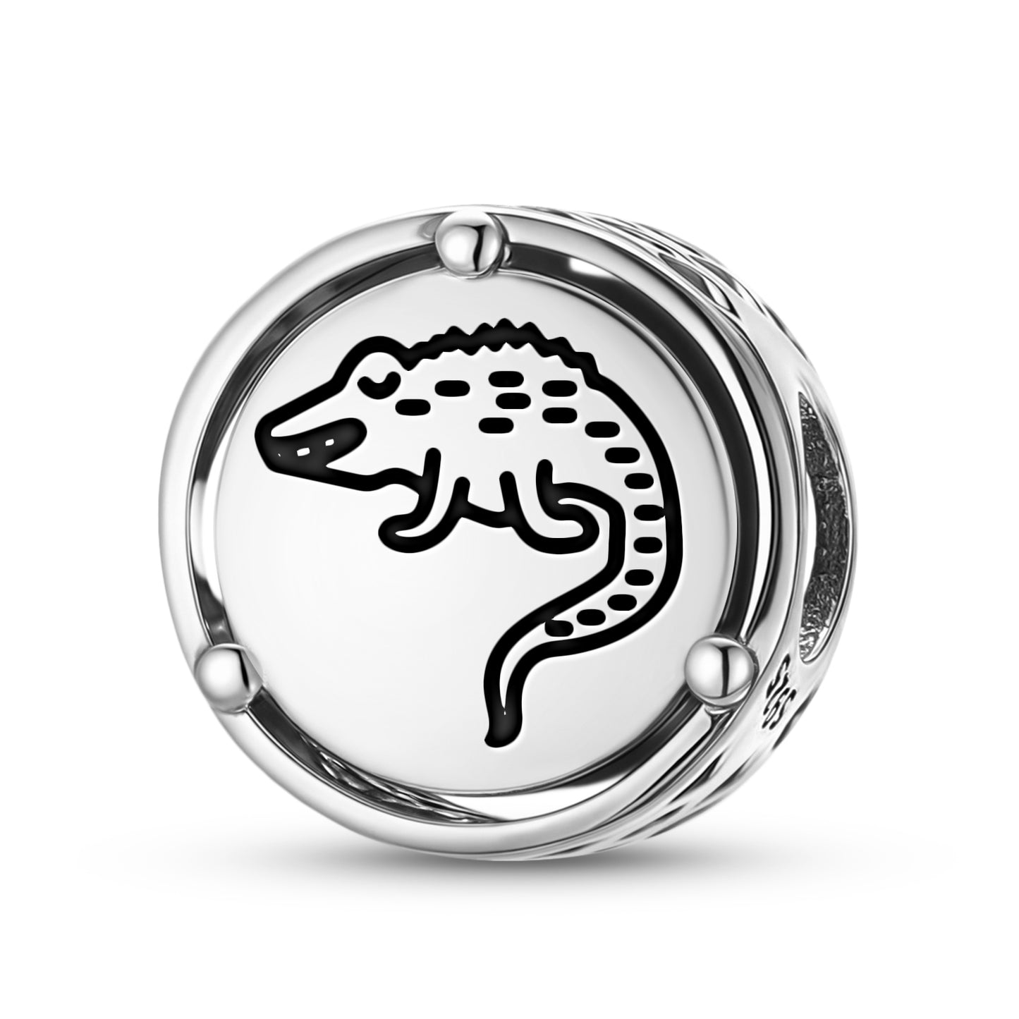 925 Sterling Silver Jainism Crocodile Charms For Bracelets & Necklaces Pendants Beads Jewelry Fit Pan Bracelet Charm Ethnic Cultural Symbols Gifts For Women