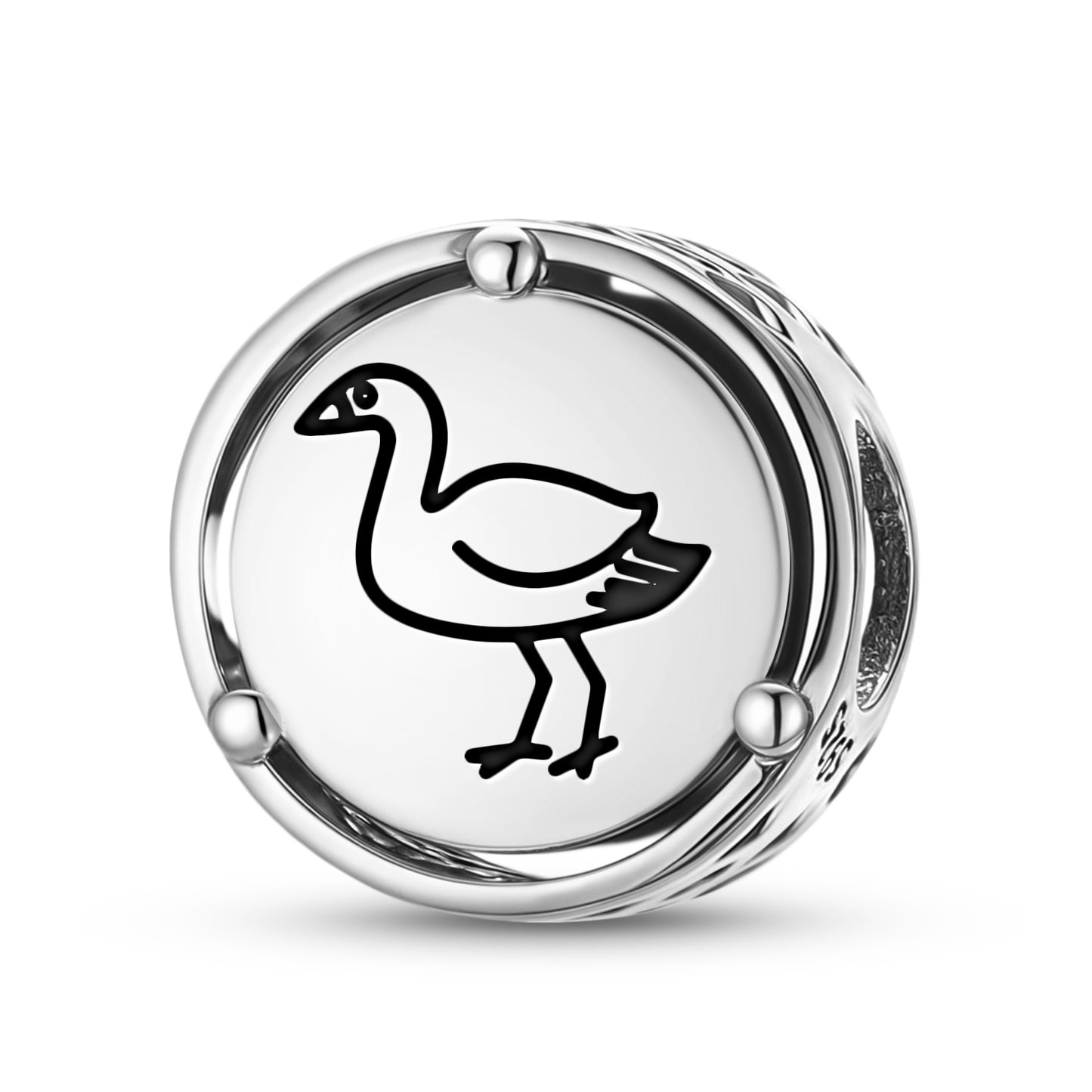 925 Sterling Silver Jainism Heron Charms For Bracelets & Necklaces Pendants Beads Jewelry Fit Pan Bracelet Charm Ethnic Cultural Symbols Gifts For Women