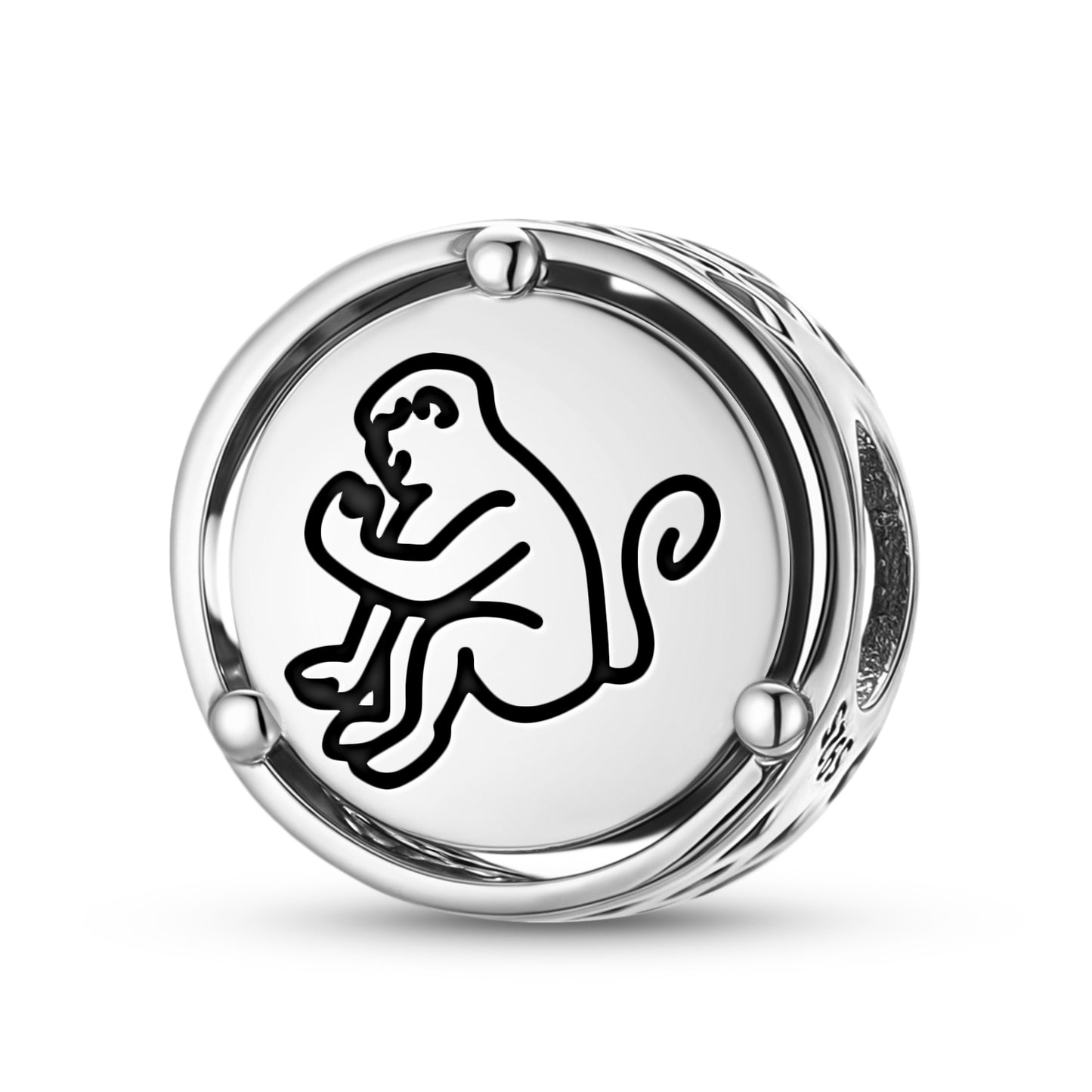 925 Sterling Silver Jainism Monkey Ape Charms For Bracelets & Necklaces Pendants Beads Jewelry Fit Pan Bracelet Charm Ethnic Cultural Symbols Gifts For Women