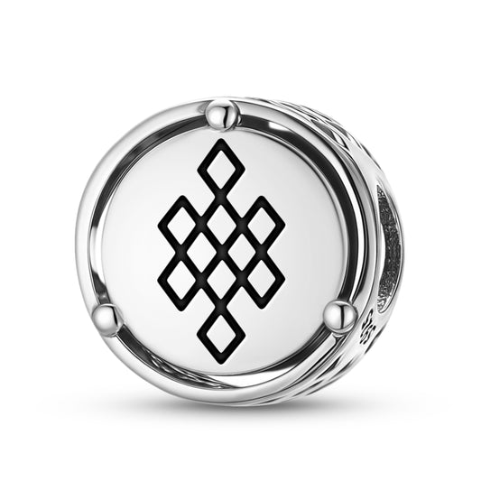 925 Sterling Silver Jainism Shrivatsa Charms For Bracelets & Necklaces Pendants Beads Jewelry Fit Pan Bracelet Charm Ethnic Cultural Symbols Gifts For Women