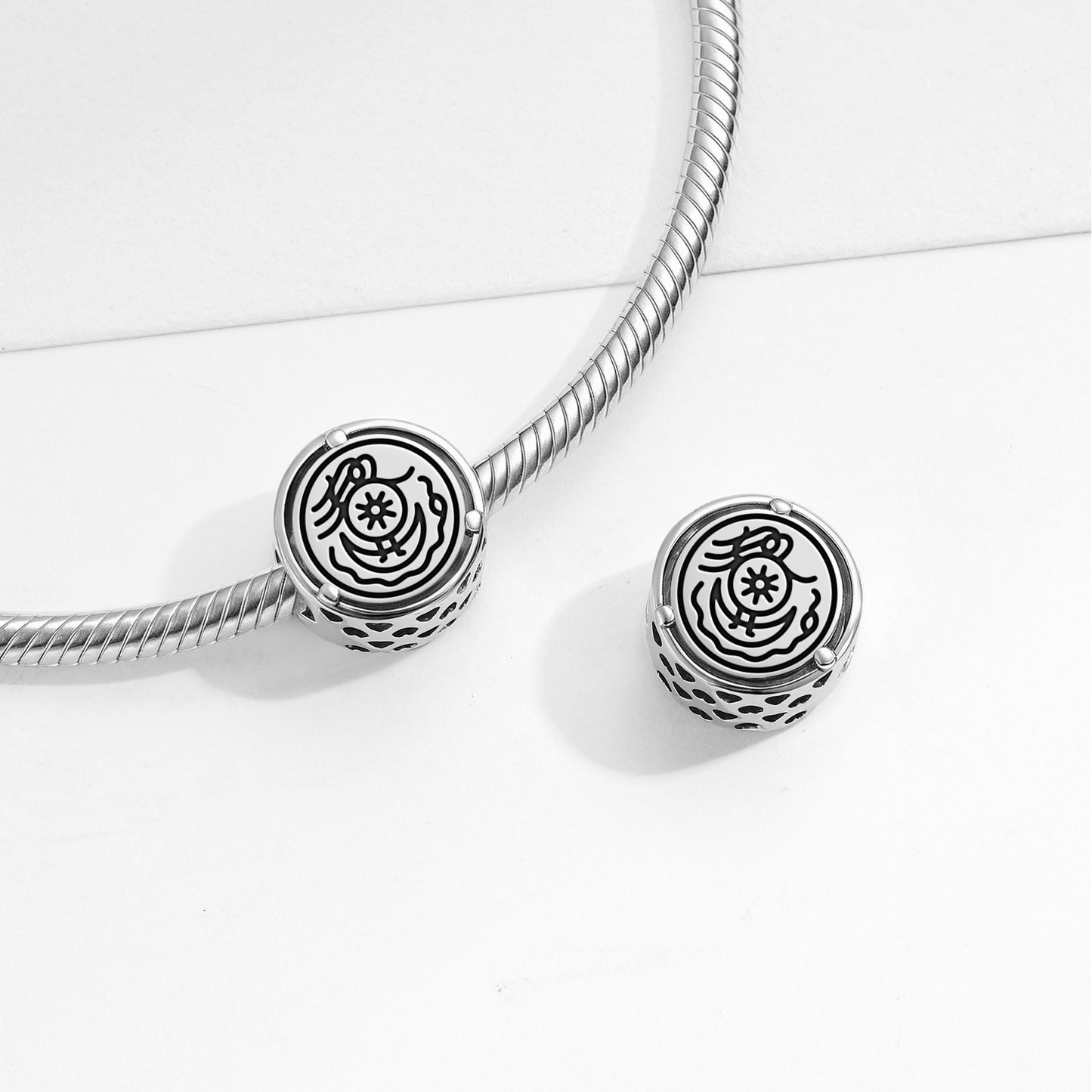 925 Sterling Silver Anthroposophy Fifth Apocalyptic Seal Charms For Bracelets & Necklaces Pendants Beads Jewelry Fit Pan Bracelet Charm Ethnic Gifts For Women
