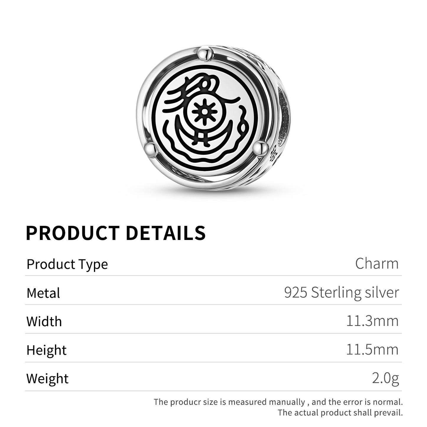 925 Sterling Silver Anthroposophy Fifth Apocalyptic Seal Charms For Bracelets & Necklaces Pendants Beads Jewelry Fit Pan Bracelet Charm Ethnic Gifts For Women