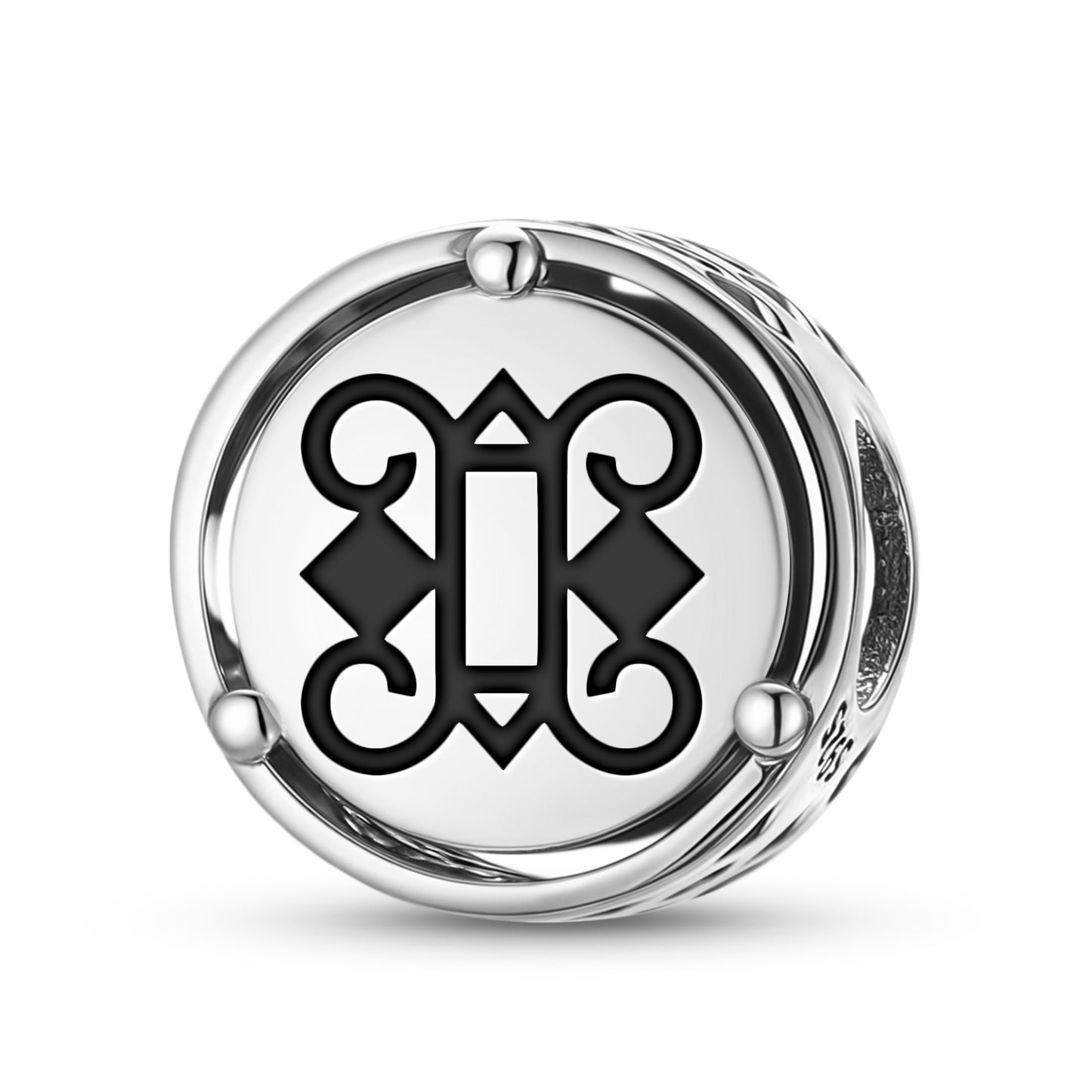 925 Sterling Silver Adinkra Otumfuo Wuo Ye Ya Charms For Bracelets & Necklaces Pendants Beads Jewelry Fit Pan Bracelet Charm Ethnic Cultural Symbols Gifts For Women