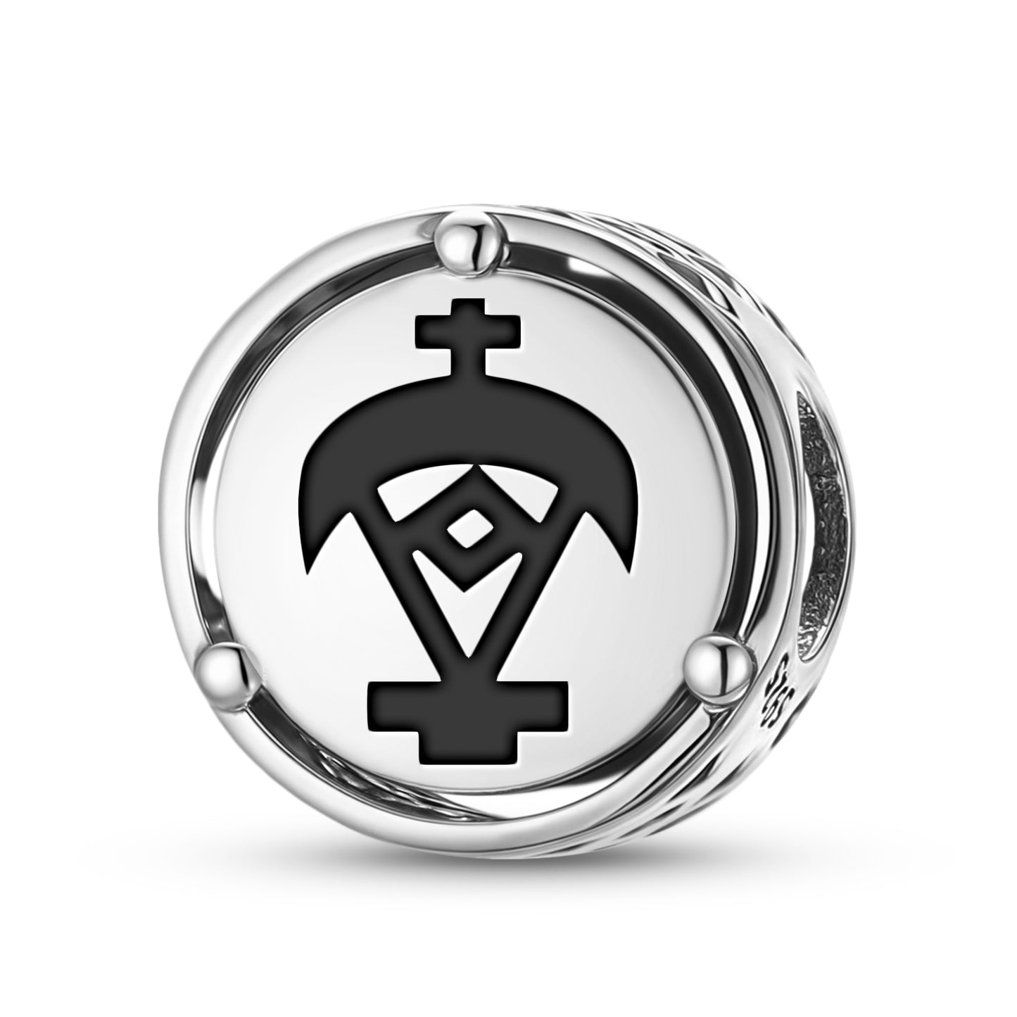 925 Sterling Silver Adinkra Ohene Papa Charms For Bracelets & Necklaces Pendants Beads Jewelry Fit Pan Bracelet Charm Ethnic Cultural Symbols Gifts For Women