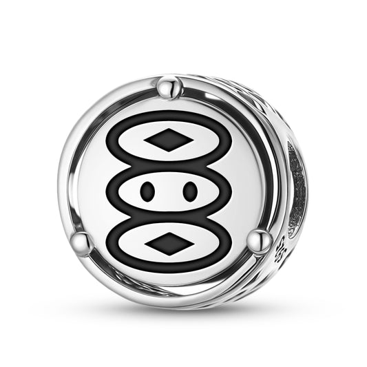 925 Sterling Silver Adinkra Nokore Charms For Bracelets & Necklaces Pendants Beads Jewelry Fit Pan Bracelet Charm Ethnic Cultural Symbols Gifts For Women