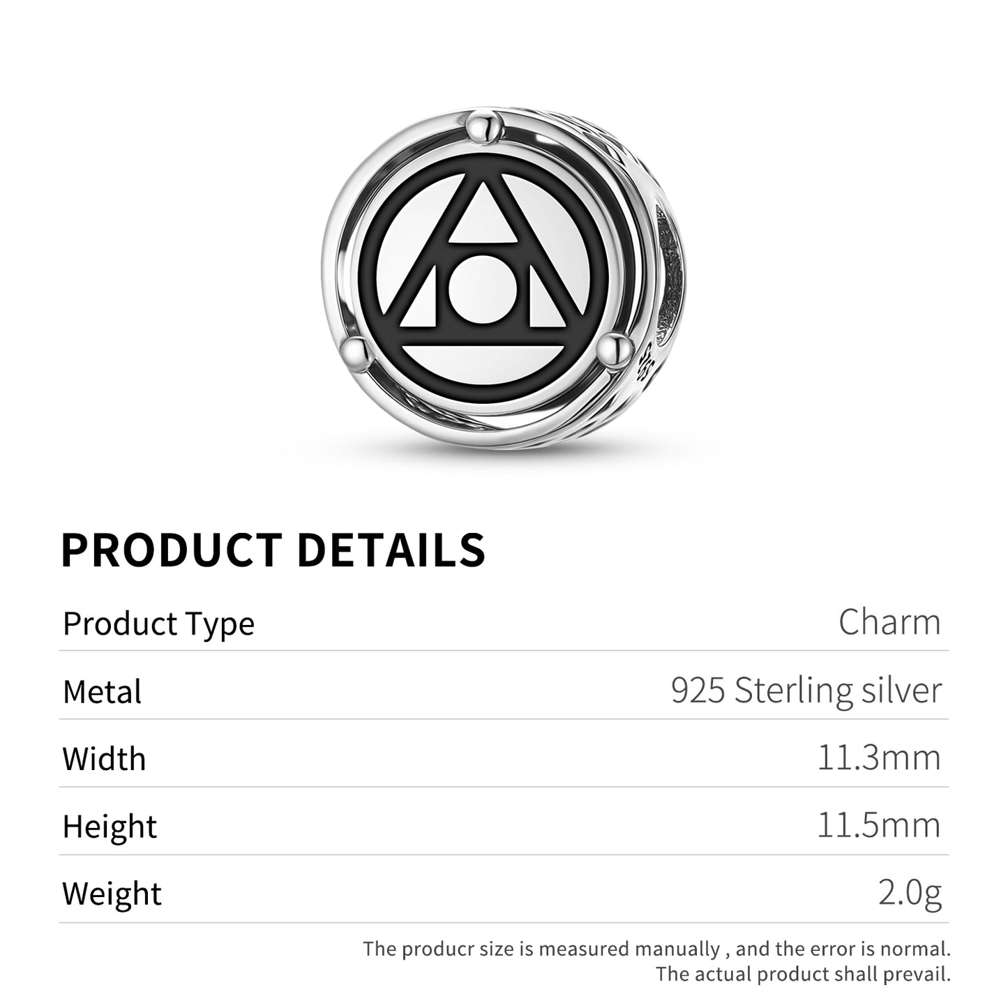 925 Sterling Silver Alchemy Philosopher Stone Charms For Bracelets & Necklaces Pendants Beads Jewelry Fit Pan Bracelet Charm Ethnic Cultural Symbols Gifts For Women