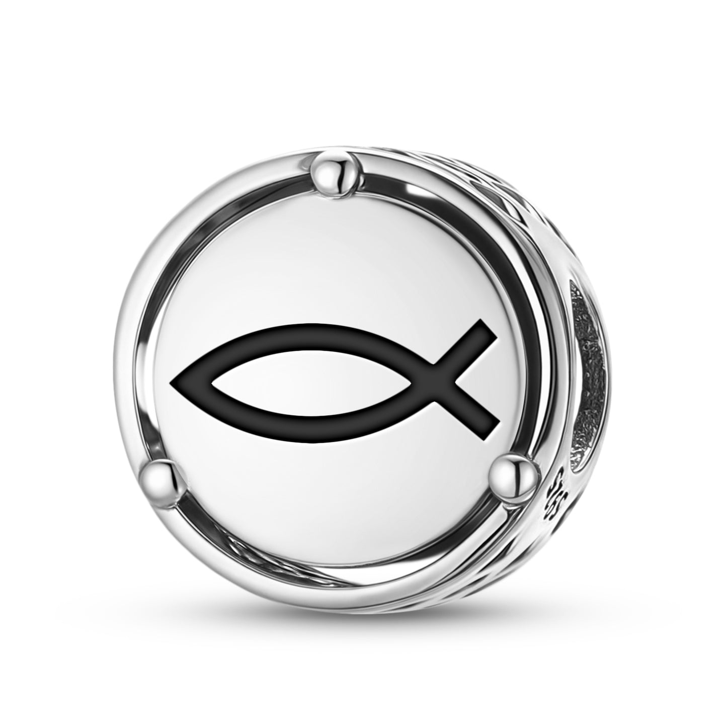 925 Sterling Silver Christianity Ichthys Charms For Bracelets & Necklaces Pendants Beads Jewelry Fit Pan Bracelet Charm Ethnic Cultural Symbols Gifts For Women
