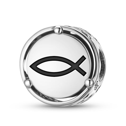 925 Sterling Silver Christianity Ichthys Charms For Bracelets & Necklaces Pendants Beads Jewelry Fit Pan Bracelet Charm Ethnic Cultural Symbols Gifts For Women