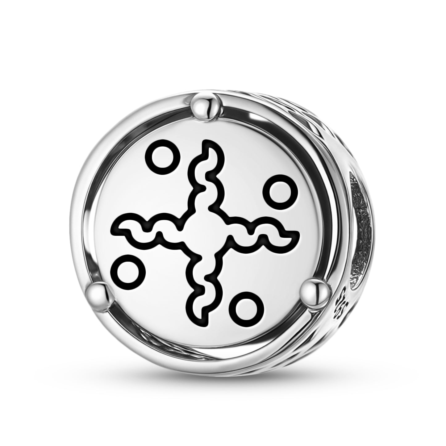 925 Sterling Silver Crop Circles Serpents Charms For Bracelets & Necklaces Pendants Beads Jewelry Fit Pan Bracelet Charm Ethnic Cultural Symbols Gifts For Women