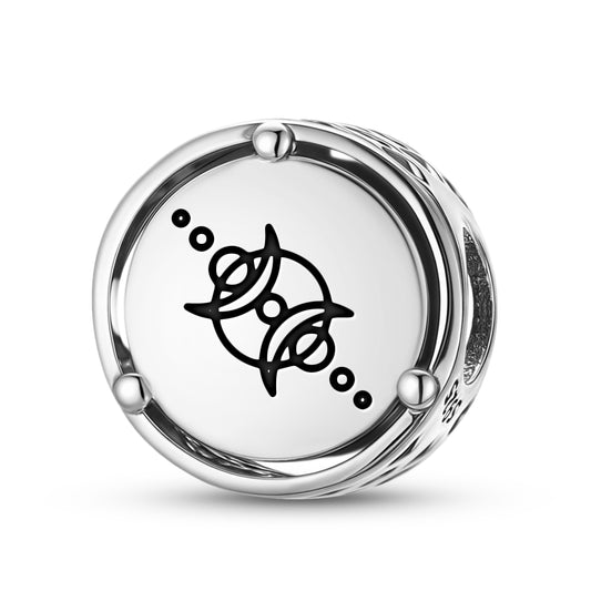 925 Sterling Silver Crop Circles Lunar-solar Eclipse Charms For Bracelets & Necklaces Pendants Beads Jewelry Fit Pan Bracelet Charm Ethnic Cultural Symbols Gifts For Women