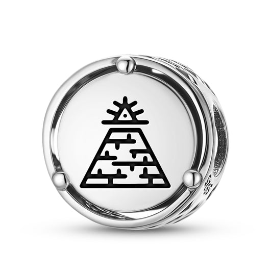 925 Sterling Silver Freemasonry Pyramid Charms For Bracelets & Necklaces Pendants Beads Jewelry Fit Pan Bracelet Charm Ethnic Cultural Symbols Gifts For Women