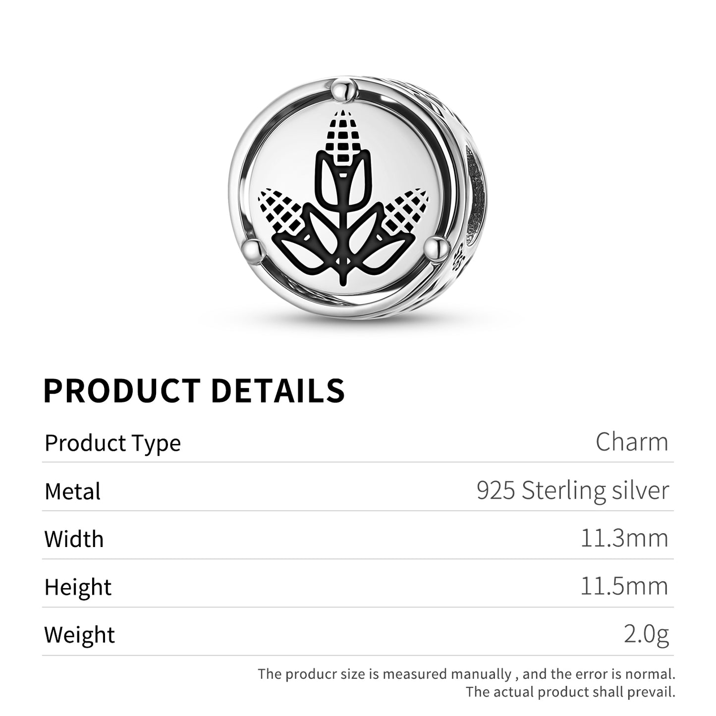 925 Sterling Silver Freemasonry Sheaf Of Corn Charms For Bracelets & Necklaces Pendants Beads Jewelry Fit Pan Bracelet Charm Ethnic Cultural Symbols Gifts For Women