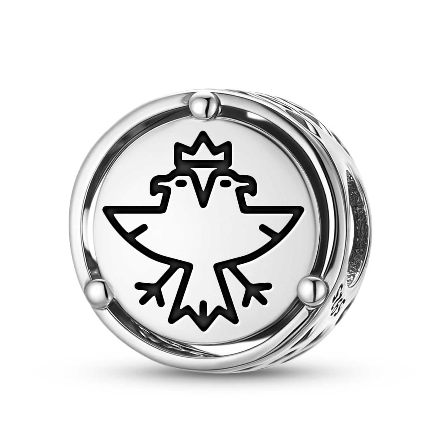 925 Sterling Silver Freemasonry Two Headed Eagle Charms For Bracelets & Necklaces Pendants Beads Jewelry Fit Pan Bracelet Charm Ethnic Cultural Symbols Gifts For Women