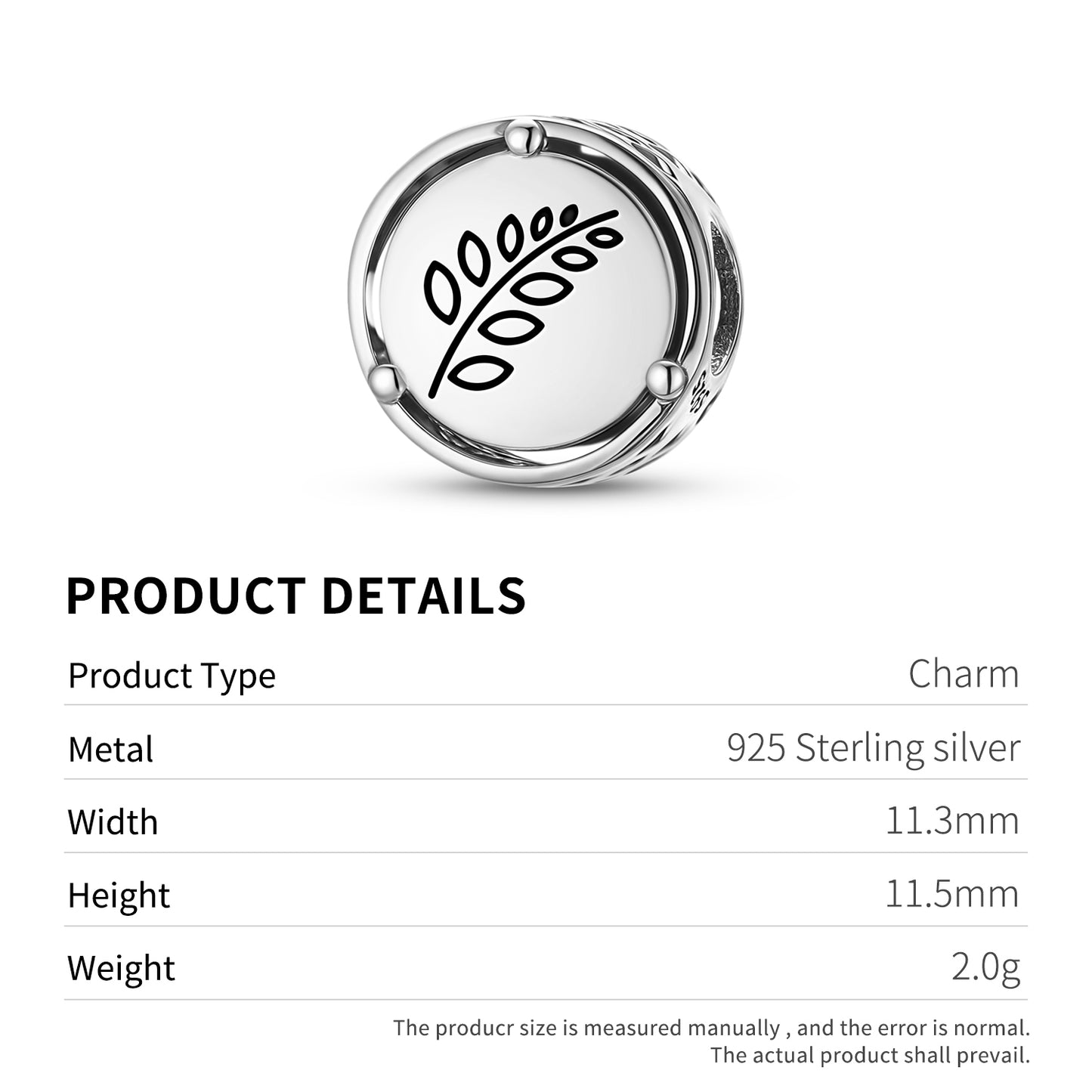 925 Sterling Silver Freemasonry Sprig Of Acacia Acacia Tree Charms For Bracelets & Necklaces Pendants Beads Jewelry Fit Pan Bracelet Charm Ethnic Cultural Symbols Gifts For Women