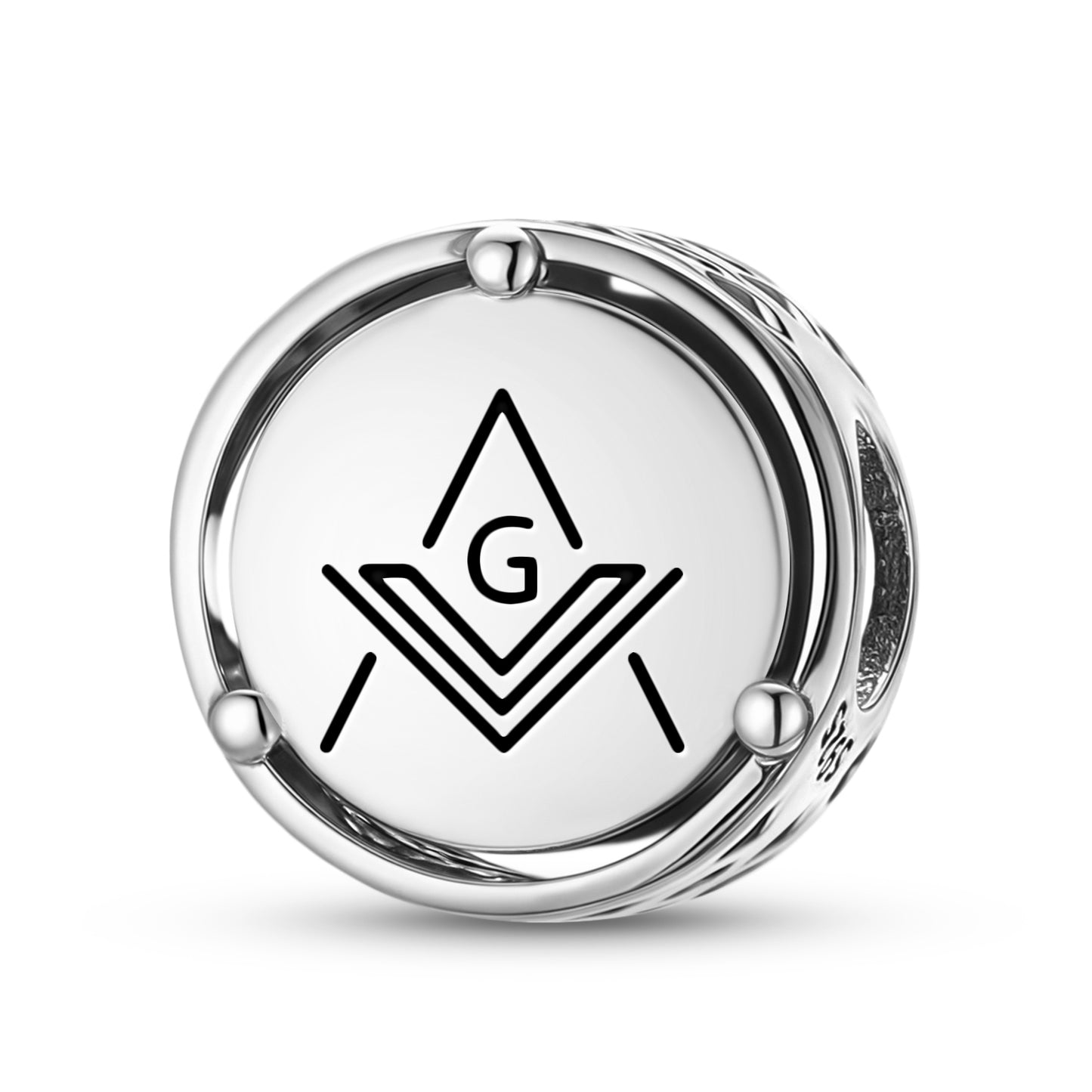 925 Sterling Silver Freemasonry Square And Compass Charms For Bracelets & Necklaces Pendants Beads Jewelry Fit Pan Bracelet Charm Ethnic Cultural Symbols Gifts For Women