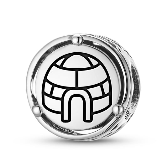 925 Sterling Silver Inuit Igloo Iglu Charms For Bracelets & Necklaces Pendants Beads Jewelry Fit Pan Bracelet Charm Ethnic Cultural Symbols Gifts For Women