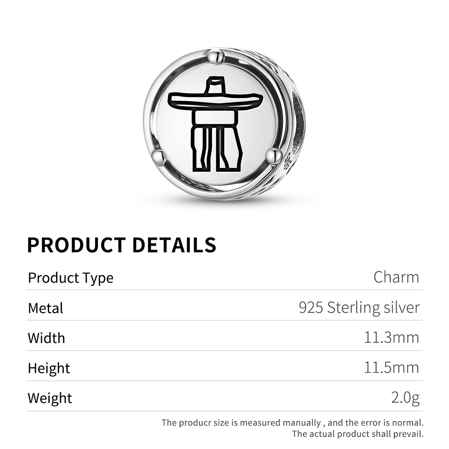 925 Sterling Silver Inuit Inuksuk Charms For Bracelets & Necklaces Pendants Beads Jewelry Fit Pan Bracelet Charm Ethnic Cultural Symbols Gifts For Women