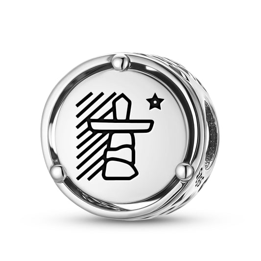 925 Sterling Silver Inuit Flag Of Nunavut Charms For Bracelets & Necklaces Pendants Beads Jewelry Fit Pan Bracelet Charm Ethnic Cultural Symbols Gifts For Women