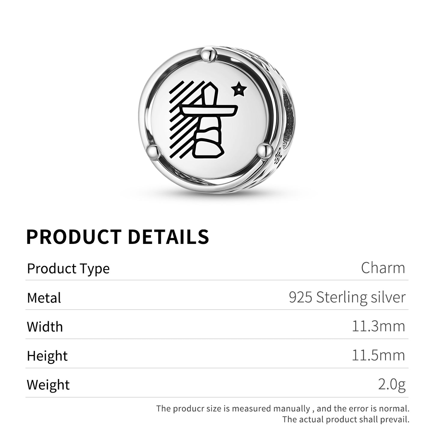 925 Sterling Silver Inuit Flag Of Nunavut Charms For Bracelets & Necklaces Pendants Beads Jewelry Fit Pan Bracelet Charm Ethnic Cultural Symbols Gifts For Women